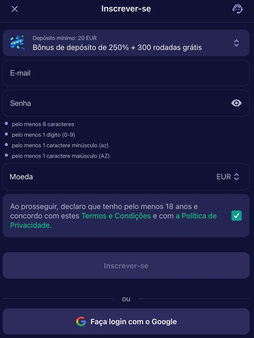Betmatch Sign up